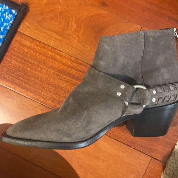 ALLSAINTS Gray Suede Buckle Ankle Boot - Picture 4 of 4